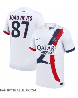 Paris Saint-Germain Joao Neves #87 Tricou Fotbal Replică 2024-25 Barbati Deplasare